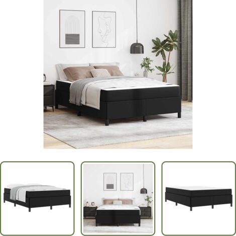 vidaXL Letto moderno -  Struttura del letto con materasso Nero 160 x 200 cm Tessuto