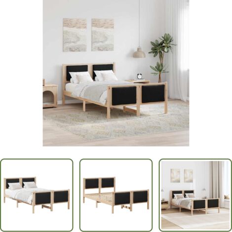 vidaXL Letto moderno -  Struttura del letto con testiera Nero 120 x 200 cm Tessuto