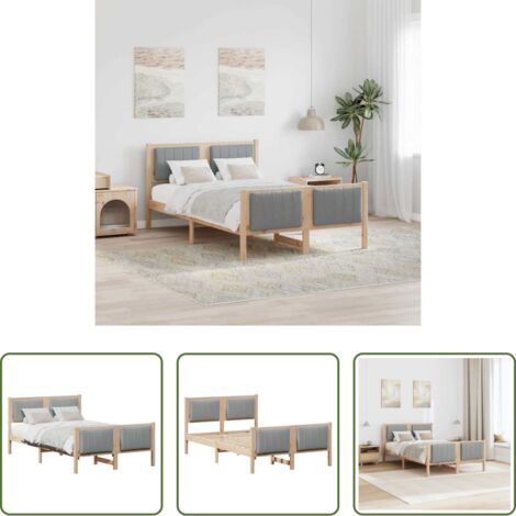 vidaXL Letto moderno -  Struttura del Letto Marrone e grigio chiaro 120 x 190 cm
