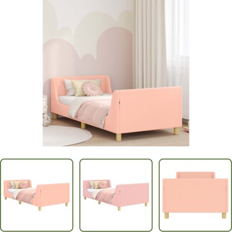 vidaXL Letto moderno -  Struttura letto bambini con testata Rosa 90 x 200 cm