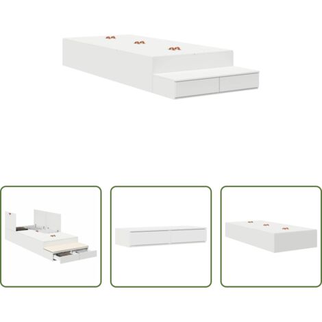 vidaXL Letto moderno -  Struttura letto con contenitore Bianco 80 cm Legno multistrato