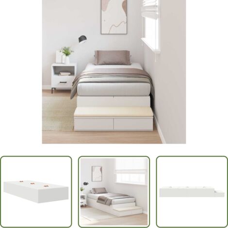 vidaXL Letto moderno -  Struttura letto con contenitore Bianco 90 cm Legno multistrato