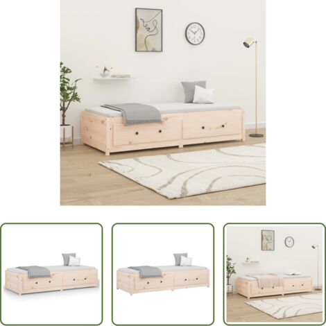 vidaXL Letto multifunzione -  Dormeuse 75x190 cm Small Single in Legno Massello di Pino