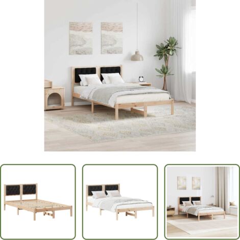 vidaXL Letto nero -  Struttura del letto Nero 120 x 200 cm Pino massello