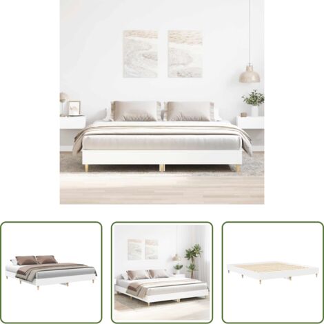 vidaXL Letto per bambini -  Giroletto senza Materasso Bianco 160x200cm in Legno Multistrato