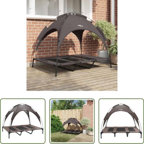 vidaXL Letto per cani in acciaio -  Letto per Cani Marrone 122 x 93 x 106,5 cm Acciaio