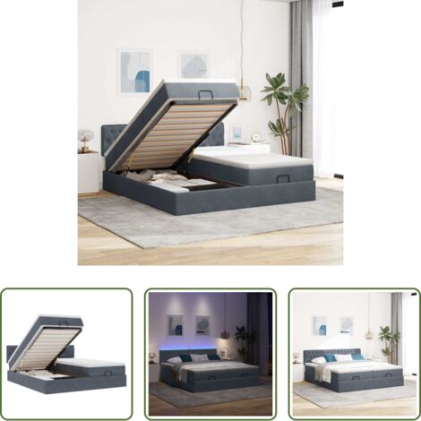 vidaXL Letto pouf -  Struttura Letto Pouf con Materassi 180x200 cm Velluto