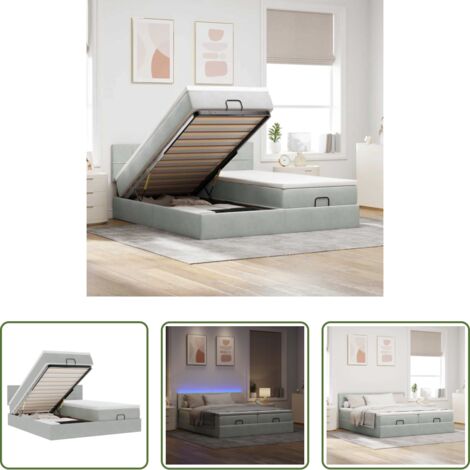 vidaXL Letto pouf -  Struttura Letto Pouf con Materassi 180x200 cm Velluto