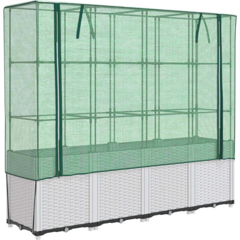 vidaXL Letto Rialzato con Copertura Serra Effetto Rattan 160x40x153 cm