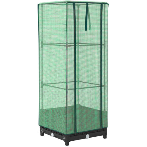 vidaXL Letto Rialzato con Copertura Serra Effetto Rattan 40x40x123 cm