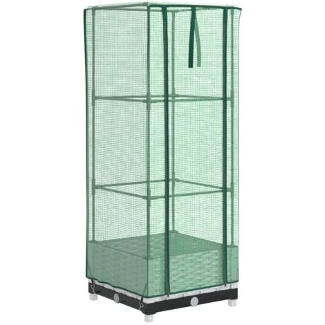 vidaXL Letto Rialzato con Copertura Serra Effetto Rattan 40x40x123 cm