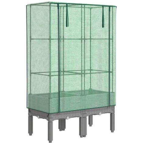 vidaXL Letto Rialzato con Copertura Serra Effetto Rattan 80x40x140 cm