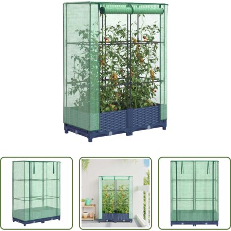 vidaXL Letto rialzato -  Letto Rialzato con Copertura Serra Effetto Rattan 80x40x123 cm