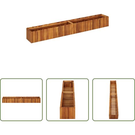 vidaXL Letto rialzato -  Letto Rialzato da Giardino 200x30x25 cm in Massello di Acacia