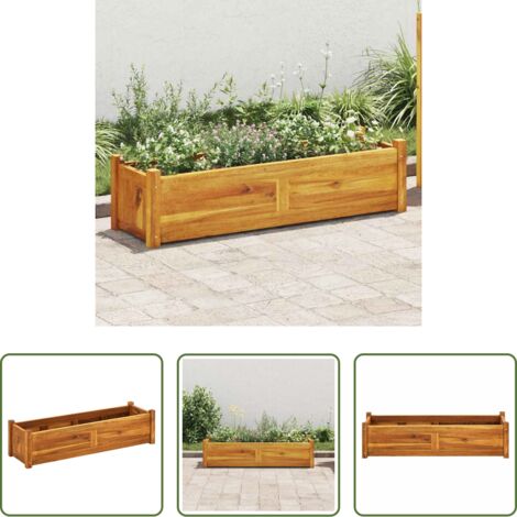vidaXL Letto rialzato -  Letto Rialzato da Giardino in Legno di Acacia 100x30x25 cm