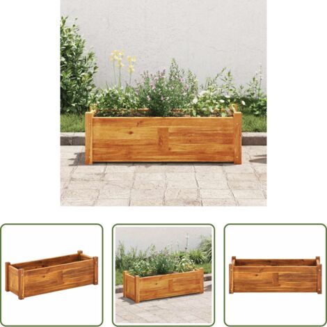 vidaXL Letto rialzato - Letto Rialzato da Giardino in Legno di Acacia 76x27,6x25 cm