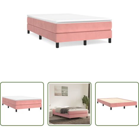 vidaXL Letto rosa -  Giroletto a Molle con Materasso Rosa 120x190 cm in Velluto