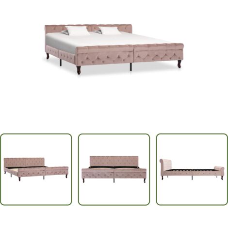 vidaXL Letto Rosa -  Giroletto Rosa in Velluto 200x200 cm