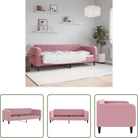 vidaXL Letto rosa -  Letto da Giorno Rosa 80x200 cm in Velluto