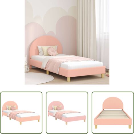 vidaXL Letto rosa -  Struttura letto bambini con testata Rosa 90 x 200 cm