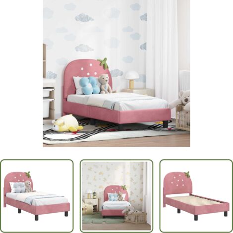 vidaXL Letto rosa -  Struttura letto per bambini con testata Rosa 70 x 140 cm