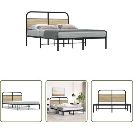 vidaXL Letto rovere sonoma - Giroletto senza Materasso Rovere Sonoma 120x190cm in Truciolato