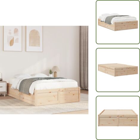 - vidaXL Letto senza Materasso 135x190 cm in Legno Massello di Pino -