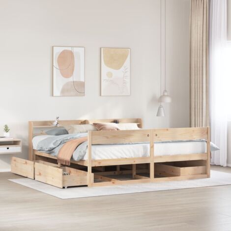 vidaXL Letto senza Materasso 200x200 cm in Legno Massello di Pino
