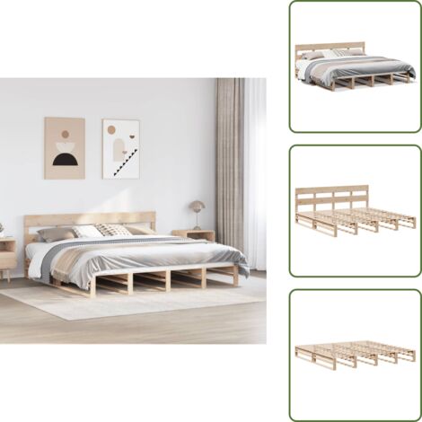- vidaXL Letto senza Materasso 200x200 cm in Legno Massello di Pino -