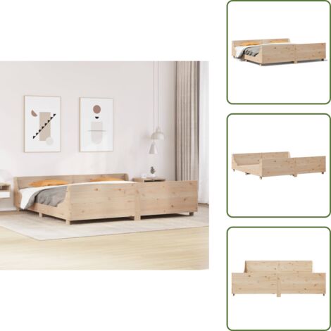 - vidaXL Letto senza Materasso 200x200 cm in Legno Massello di Pino -