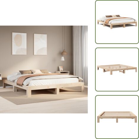 - vidaXL Letto senza Materasso 200x200 cm in Legno Massello di Pino -