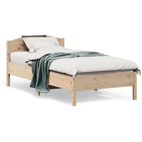 vidaXL Letto senza Materasso 75x190 cm in Legno Massello Pino