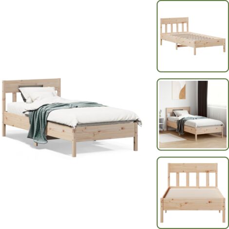 - vidaXL Letto senza Materasso 75x190 cm in Legno Massello Pino -
