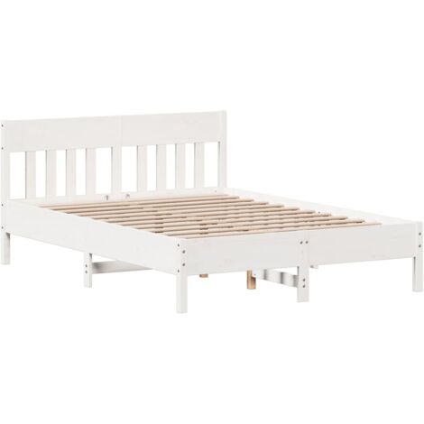 vidaXL Letto senza Materasso Bianco 120x190 cm Legno Massello di Pino