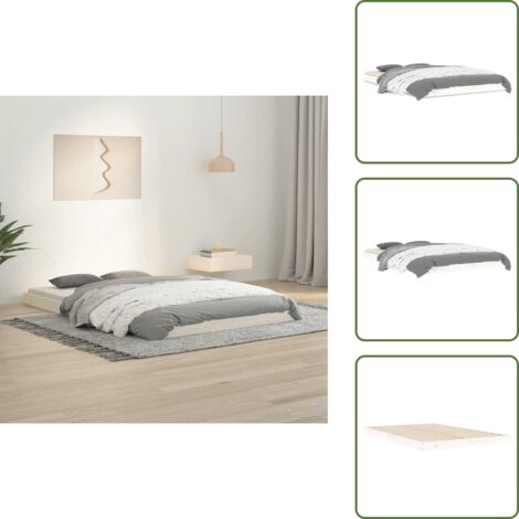 - vidaXL Letto senza Materasso Bianco 120x190 cm Legno Massello di Pino -