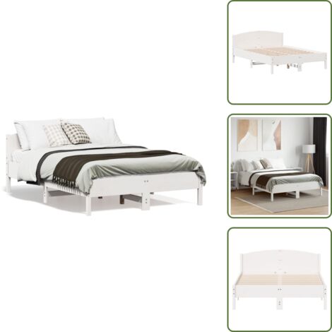 - vidaXL Letto senza Materasso Bianco 120x190 cm Legno Massello di Pino -