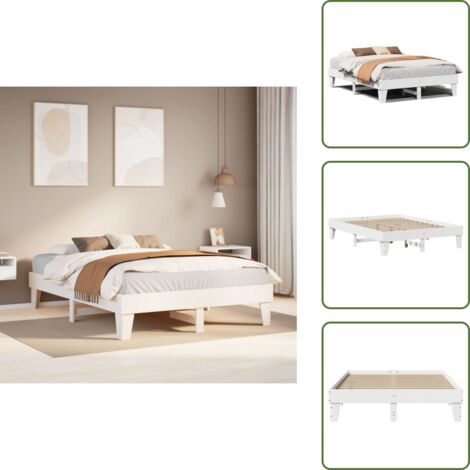 - vidaXL Letto senza Materasso Bianco 140x190 cm Legno Massello di Pino -