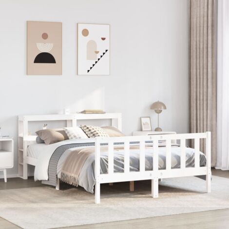 vidaXL Letto senza Materasso Bianco 150x200 cm Legno Massello di Pino
