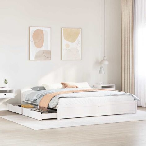 vidaXL Letto senza Materasso Bianco 160x200 cm Legno Massello di Pino