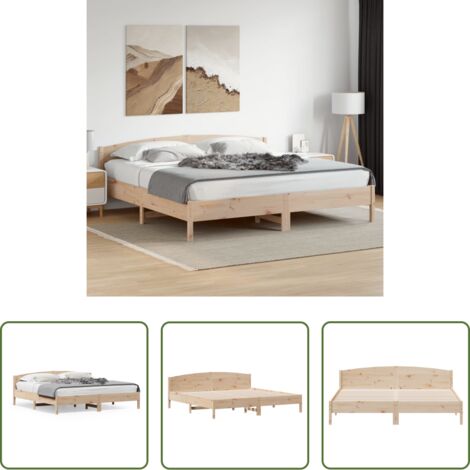 vidaXL Letto senza materasso -  Giroletto senza Materasso 180x200 cm in Legno Massello di Pino