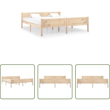 vidaXL Letto senza materasso -  Giroletto senza Materasso 180x200 cm in Legno Massello di Pino