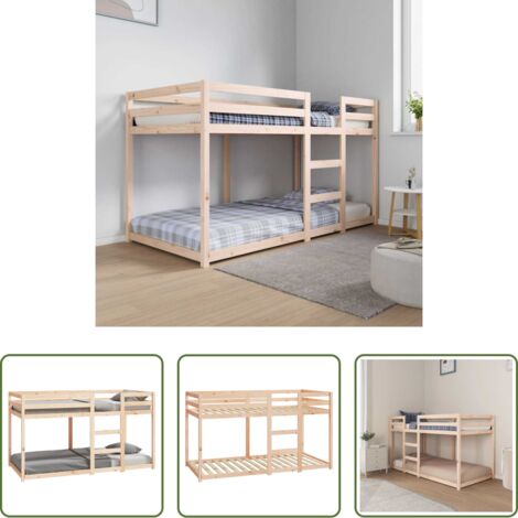 vidaXL Letto senza materasso -  Letto a Castello senza Materasso 90x190 cm Legno di Pino