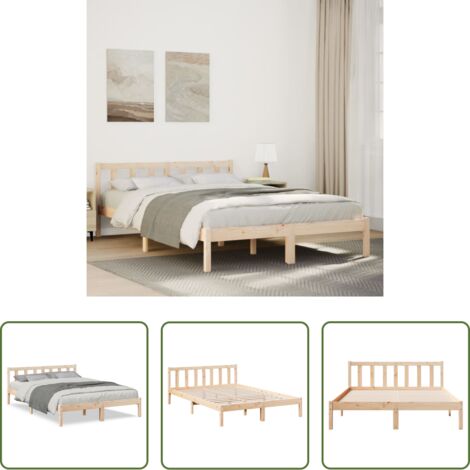 vidaXL Letto senza materasso -  Letto Extra Lungo senza Materasso 140x210 cm in Legno di Pino