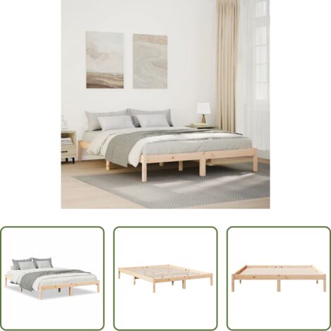 vidaXL Letto senza materasso -  Letto Extra Lungo senza Materasso 140x210 cm in Legno di Pino