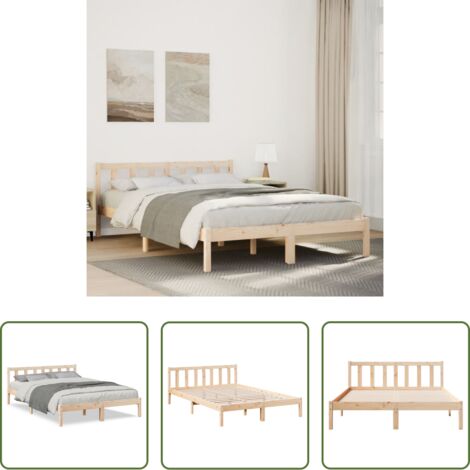 vidaXL Letto senza materasso -  Letto Extra Lungo senza Materasso 160x210 cm in Legno di Pino