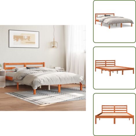 - vidaXL Letto senza Materasso Marrone Cera 120x190 cm in Legno di Pino -