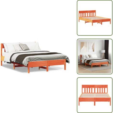 - vidaXL Letto senza Materasso Marrone Cera 120x190 cm in Legno di Pino -