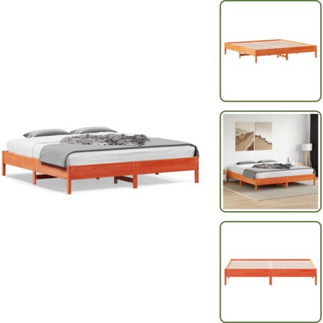 - vidaXL Letto senza Materasso Marrone Cera 180x200 cm in Legno di Pino -