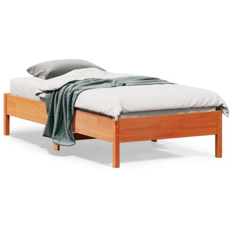 vidaXL Letto senza Materasso Marrone Cera 75x190 cm in Legno di Pino
