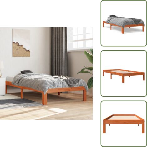 - vidaXL Letto senza Materasso Marrone Cera 75x190 cm in Legno di Pino -